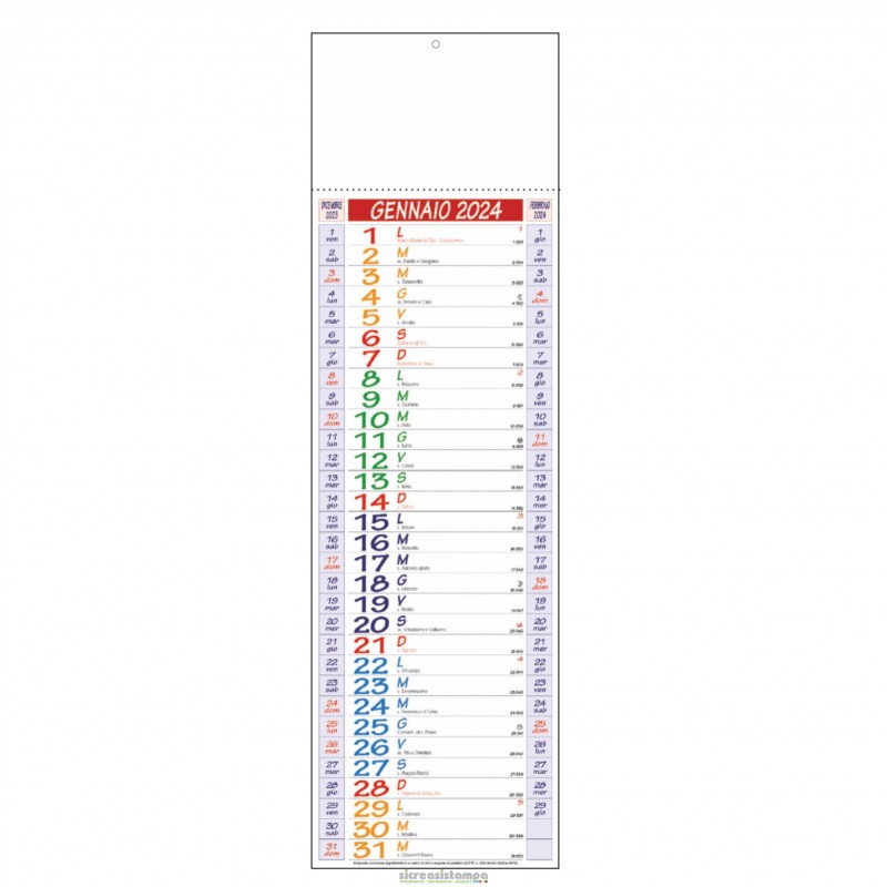 B 51 Calendario Olandese Silhouette